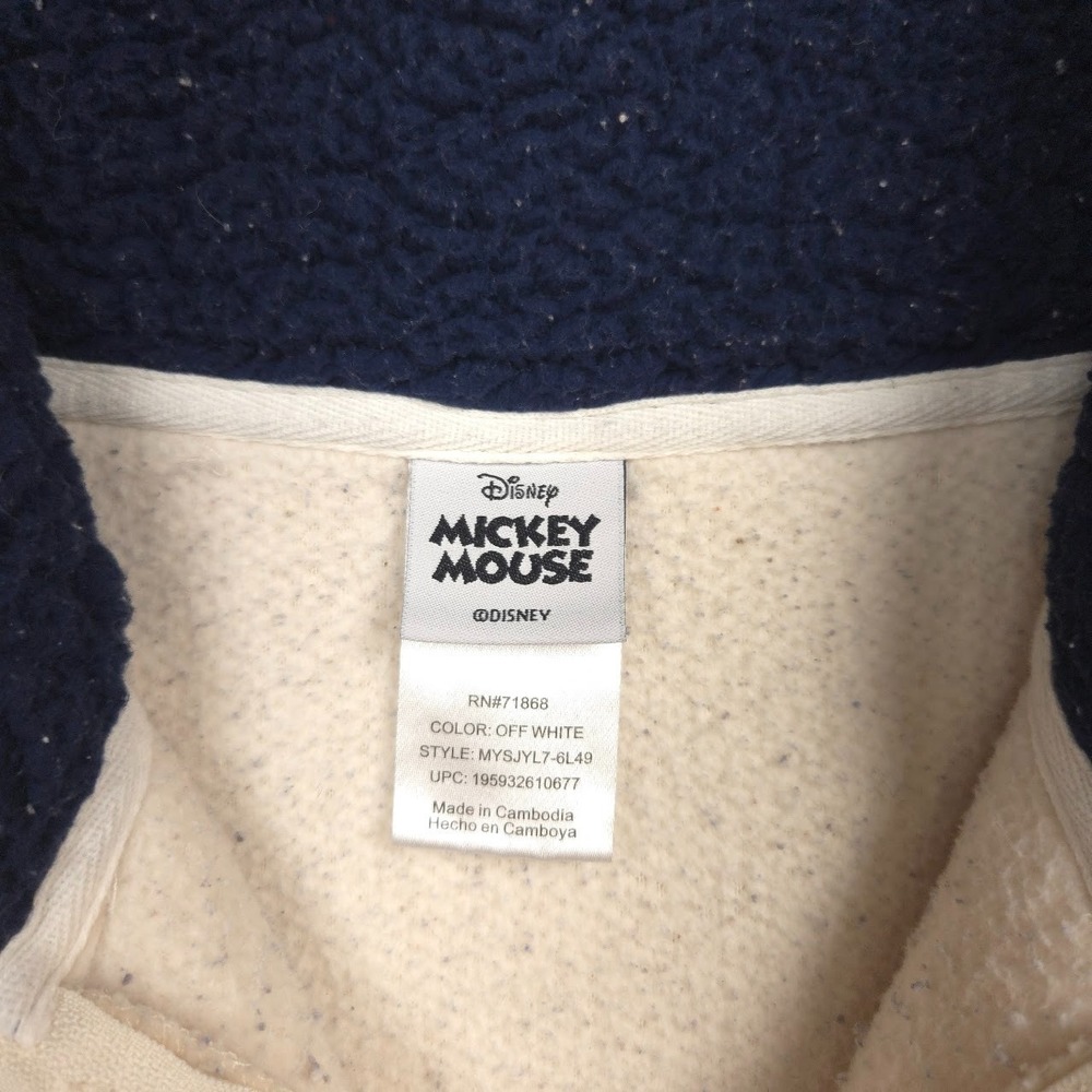 Disney Mickey Mouse Sherpa 1/4 Zip Pullover XXL Let It Snow Winter Sports - Picture 3 of 13